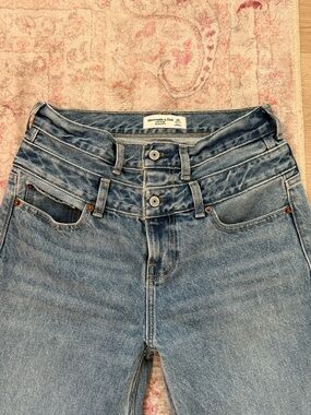 Abercrombie & Fitch Light Blue High-Rise Double Waist Jeans